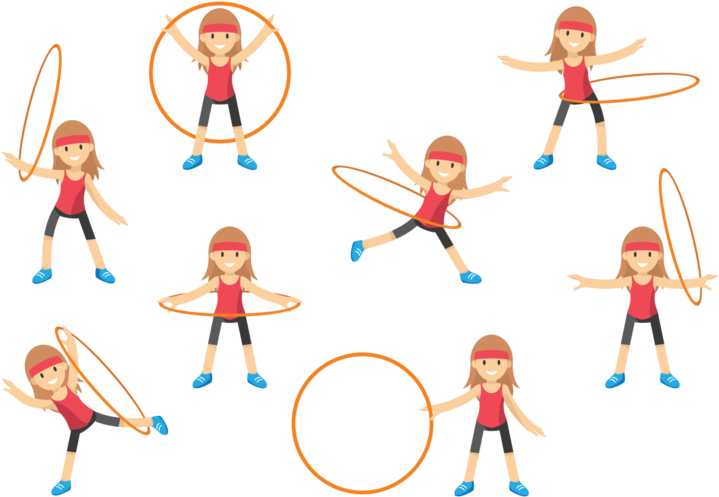 Jolie Fille Avec Hula Hoop - Clip Art Hula Hoop (800x560)