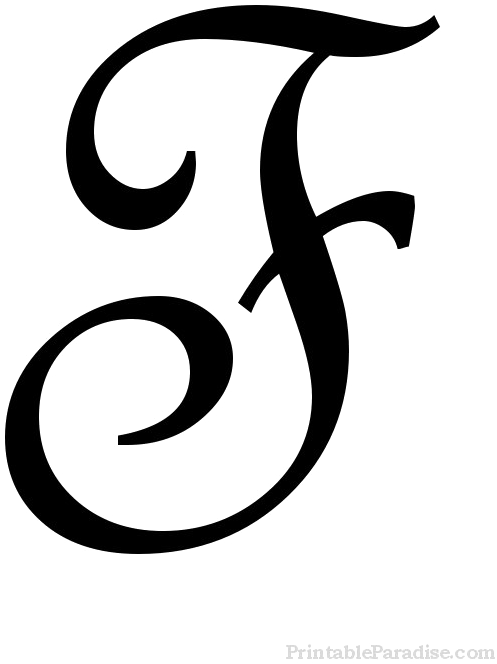 F Letter Png Clipart - F In Fancy Writing (580x751)