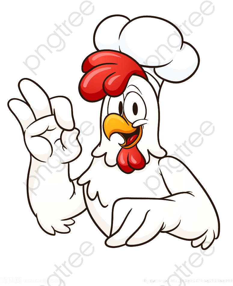 Free Cartoon Chicken To Pull Material Png Clipart - Chicken Cartoon Chef (792x1024)
