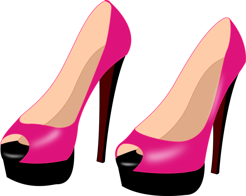 High Heeled Shoe Stiletto Heel Court Shoe Peep Toe - Shoe Hills Clipart Png (938x750)