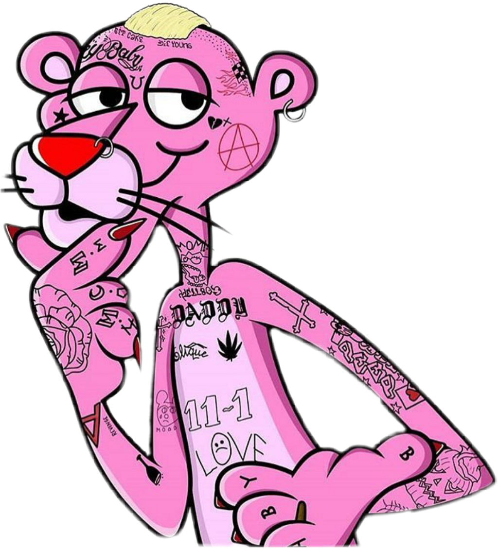 Peep Sticker - Pink Panther Lil Peep (1024x1130)