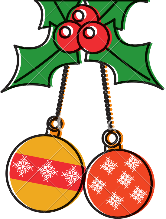 Balls Ornament With Holly Berries - Relacionado A La Navidad (800x800)