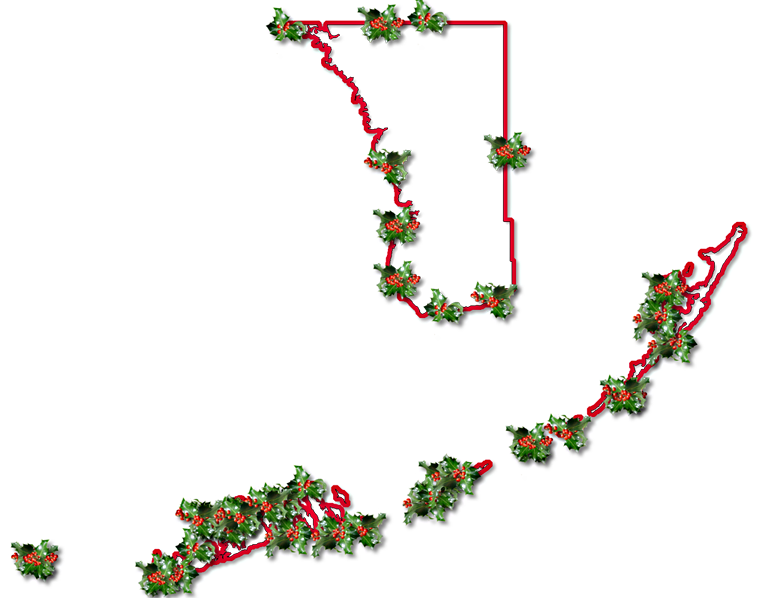 A Map Of Monroe With A Red Outline, Inner Drop Shadow, - Christmas Decoration (768x598)