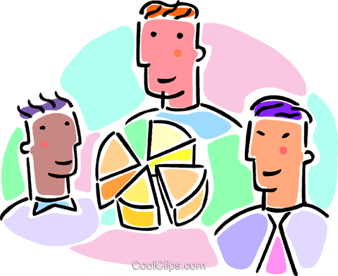 Men With A Pie Chart Royalty Free Vector Clip Art Illustration - Men With A Pie Chart Royalty Free Vector Clip Art Illustration (480x392)