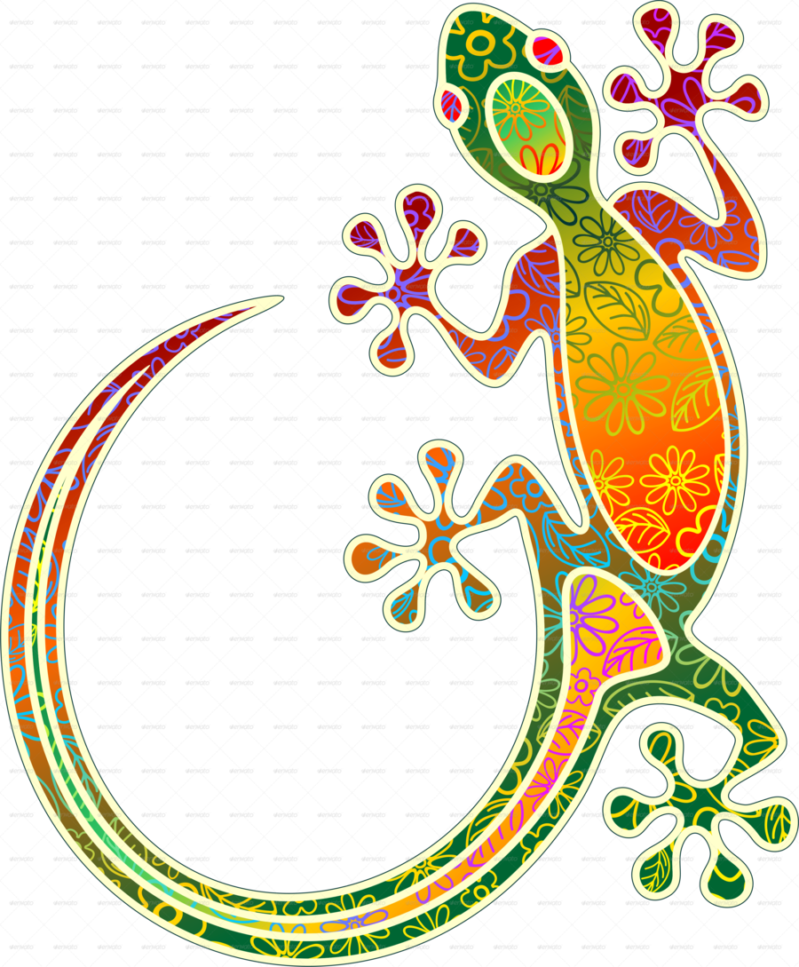 Gecko Tribal Clipart Lizard Gecko Reptile - Geckos Tribal (900x1089)