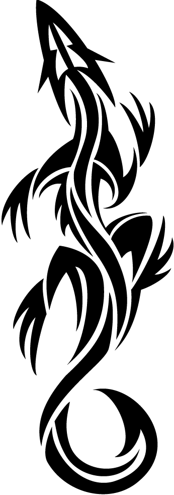 Tribal Gecko Wall Art Sticker - Lizard Vector (346x981)