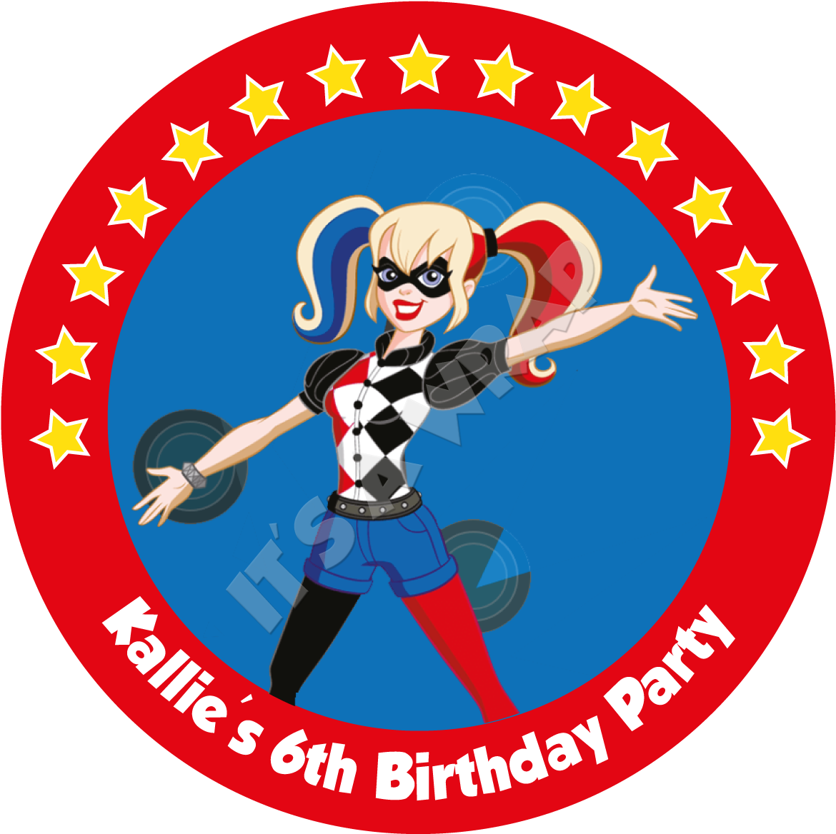 Harley Quinn Party Box Stickers - Black And White Ribbon Prize (1200x1200)