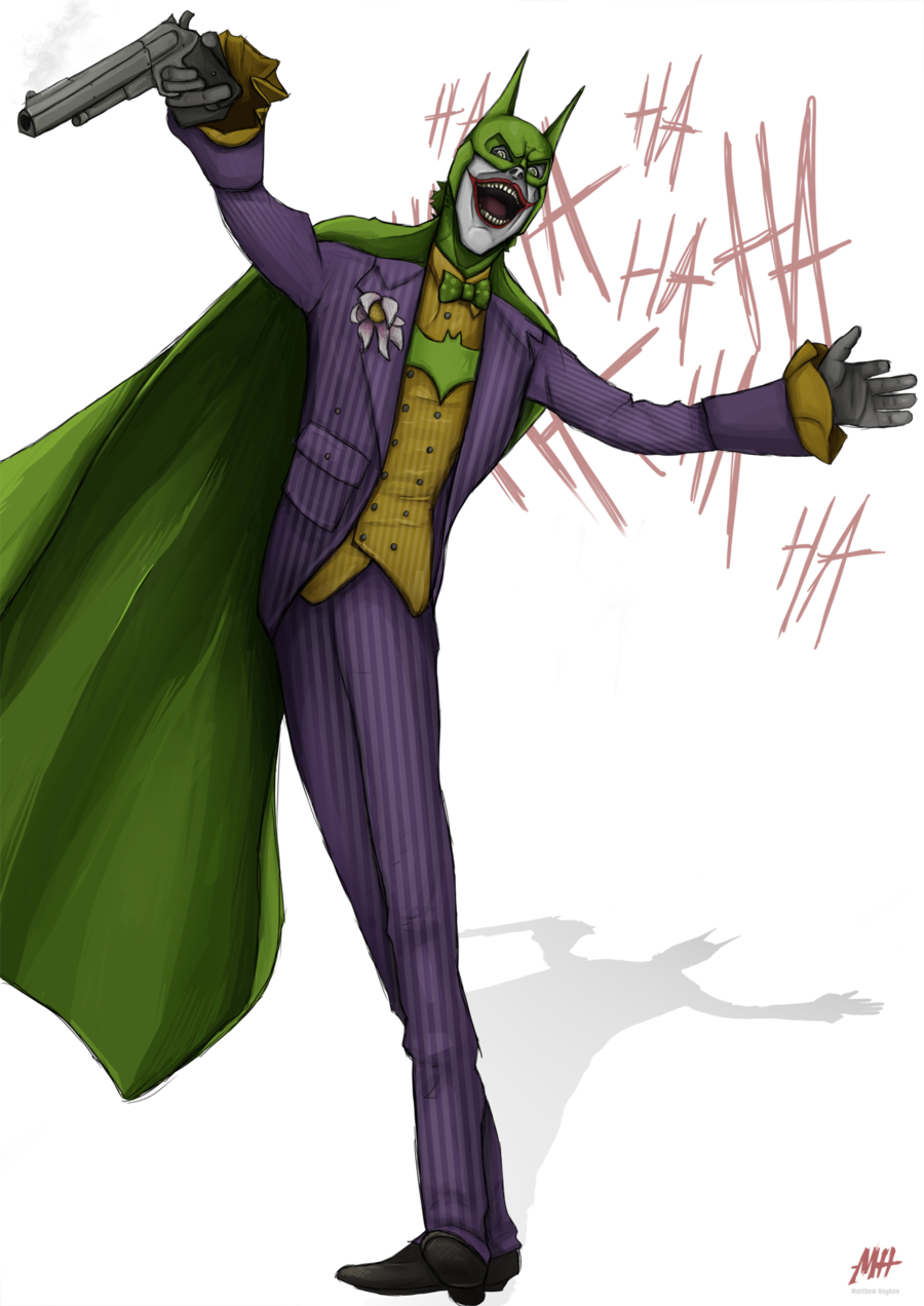 Joker Mixed With Batman Clipart Joker Batman Harley - Illustration (900x1272)