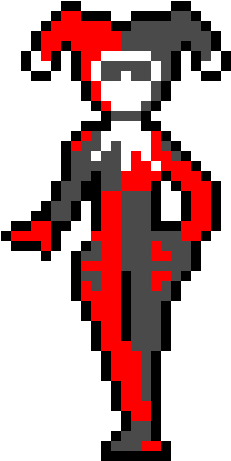 Harley Quinn - Minecraft Pixel Art Harley Quinn (250x480)