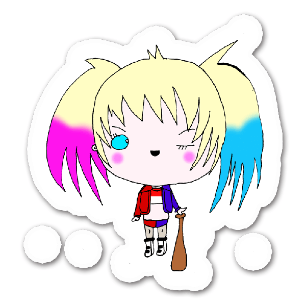 Harley Quinn Clipart Kawaii - Harley Quinn Kawaii Stickers (600x600)