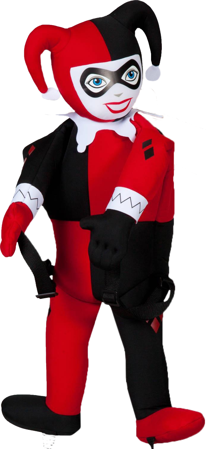 Harley Quinn Plush Back Buddy - Halloween Costume (692x1498)