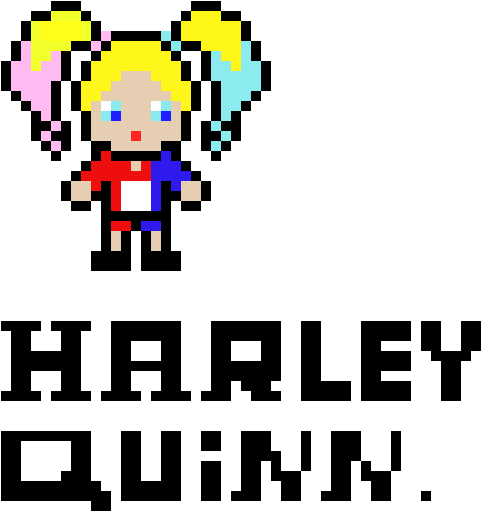 Harley Quinn-rafael Liñero - Pixel Art Minecraft Jedzenie (570x580)