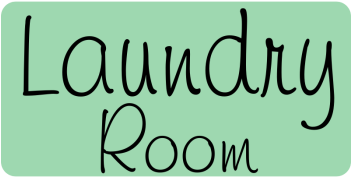 Laundry Room Aluminum Sign - Calligraphy (350x350)