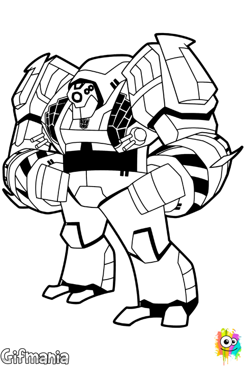 Clip Royalty Free Lugnut Coloring Page Of - Transformer Animated Para Colorear (480x720)