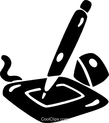 Pen On A Computer Sketching Board Royalty Free Vector - Pen On A Computer Sketching Board Royalty Free Vector (424x480)