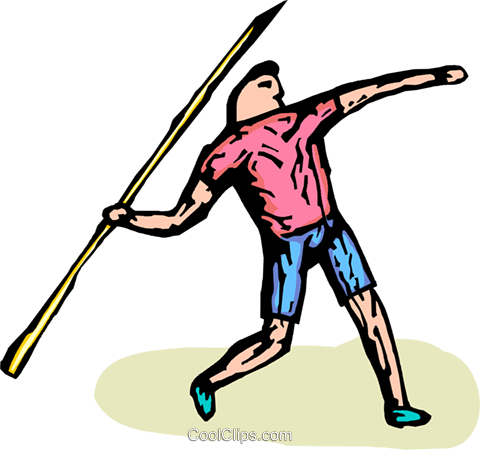 Javelin Thrower Royalty Free Vector Clip Art Illustration - Illustration (480x450)