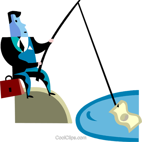 Fishing For Prospects Royalty Free Vector Clip Art - Illustration (480x478)