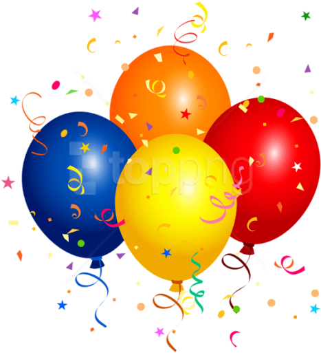 Confetti And Balloons Png - 21st Birthday Balloons Png (480x526)