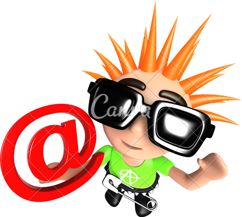 3d Funny Cartoon Punk Youth - Cartoon (800x719)