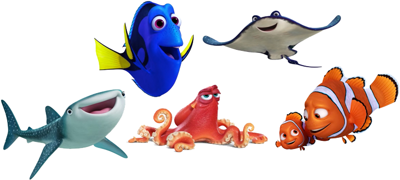 Buscando A Imagenes Png E Imprimibles Descargar - Finding Dory Characters Png (800x427)