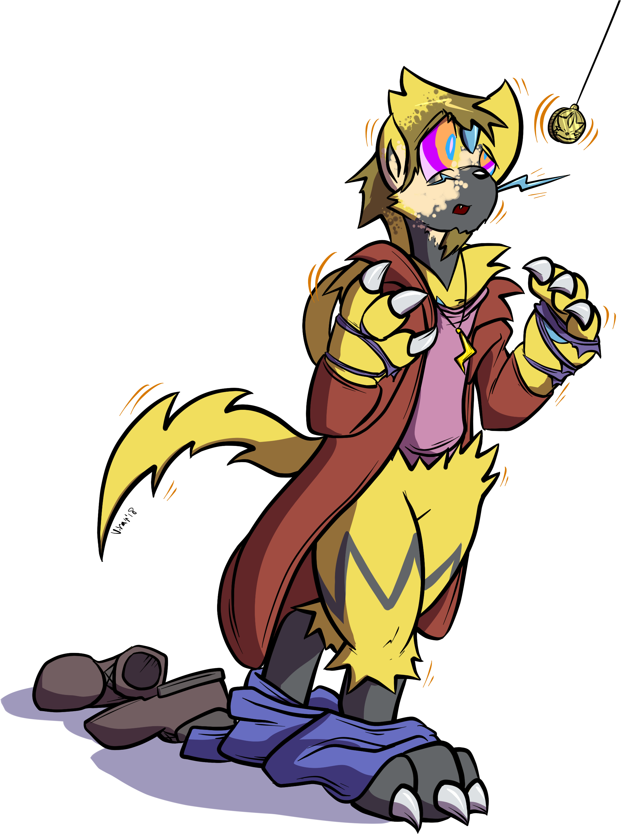 Destiny Is Replaced With Zeraora - Cartoon (2433x2722)