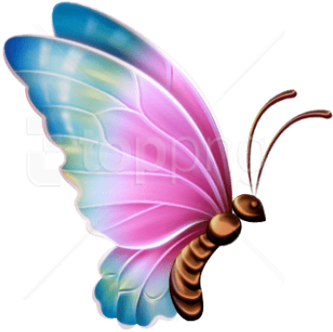 Free Png Download Pink And Blue Transparent Butterfly - Transparent Background Butterfly Clipart (480x482)