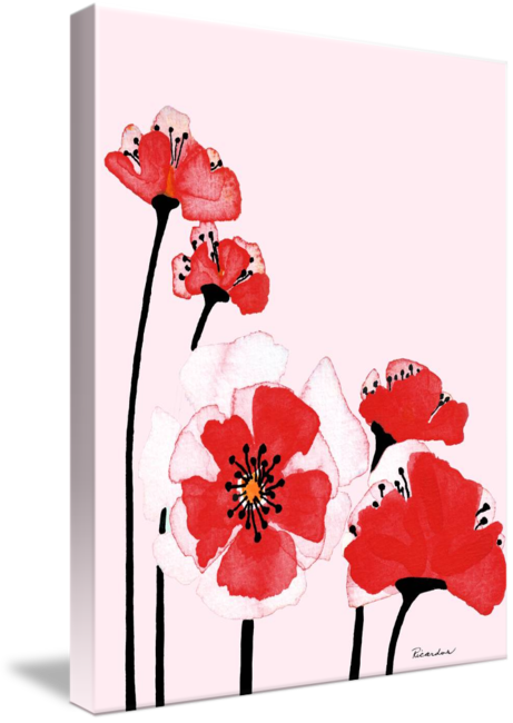 Expressive Wild Red And Pink Poppy Field W3d By Ricardos - Poppy (461x650)