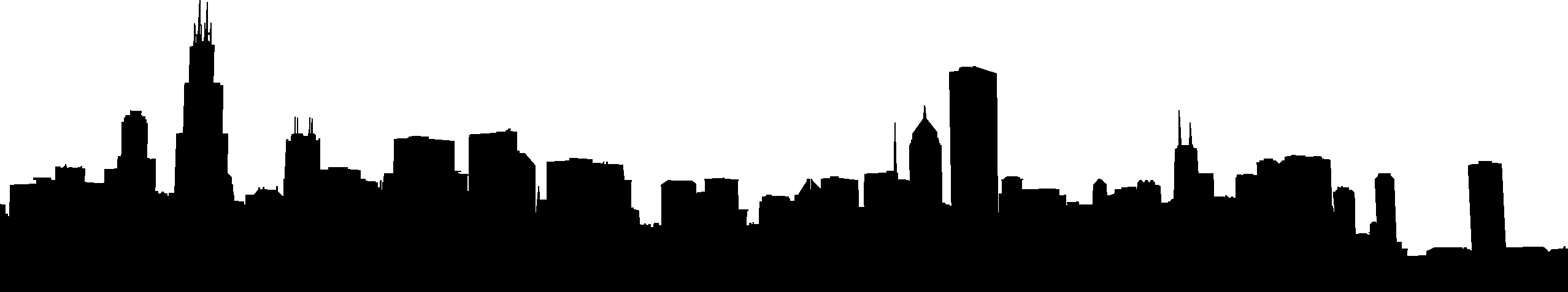 Chicago Silhouette At Getdrawings Com Free For - New York Skyline Black (2556x477)