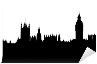 Silhouette Of London Houses Of Parliament Skyline Wall - Houses Of Parliament (400x400)