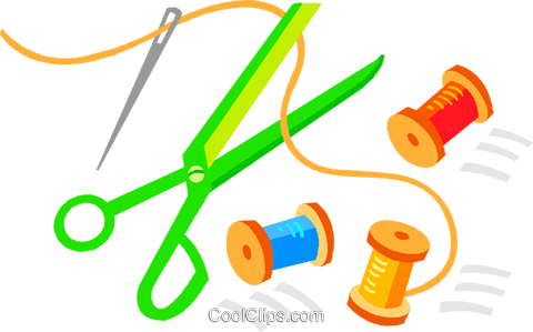 Scissors Needle And Thread Royalty Free Vector Clip - Linha E Agulha Png (480x299)