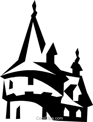 European Castle Royalty Free Vector Clip Art Illustration - European Castle Royalty Free Vector Clip Art Illustration (366x480)