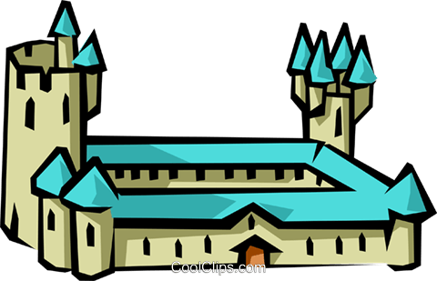 Castle Royalty Free Vector Clip Art Illustration - Castle Royalty Free Vector Clip Art Illustration (480x309)