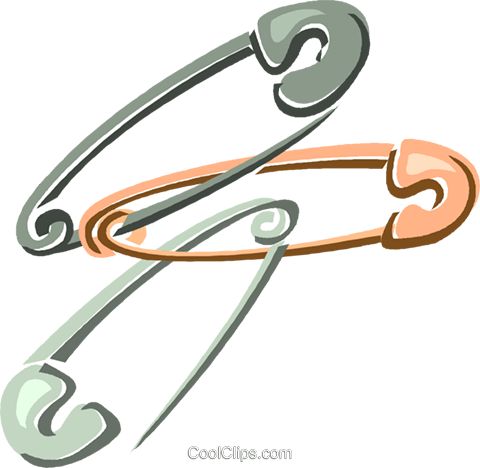 Safety Pin Royalty Free Vector Clip Art Illustration - Alfinete Clips (480x468)