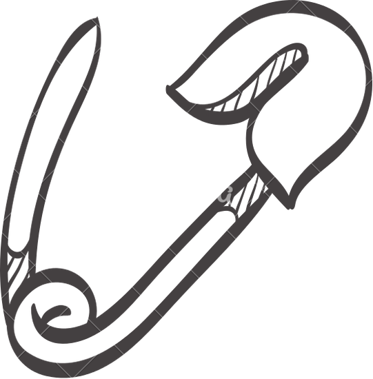 Safety Pin At Getdrawings - Sketch (541x550)