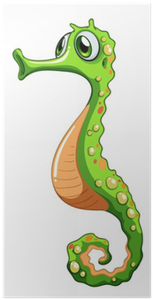 Cavalo Marinho Desenho Verde Png (400x400)