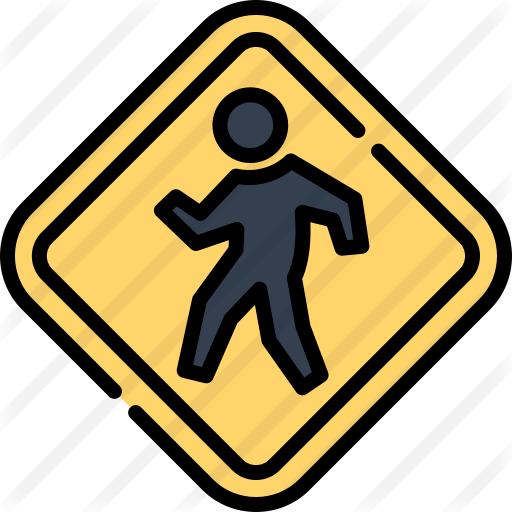 Crosswalk Free Icon - Traffic Sign (512x512)