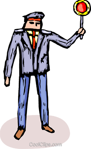 Crossing Guard Royalty Free Vector Clip Art Illustration - Crossing Guard Royalty Free Vector Clip Art Illustration (294x480)