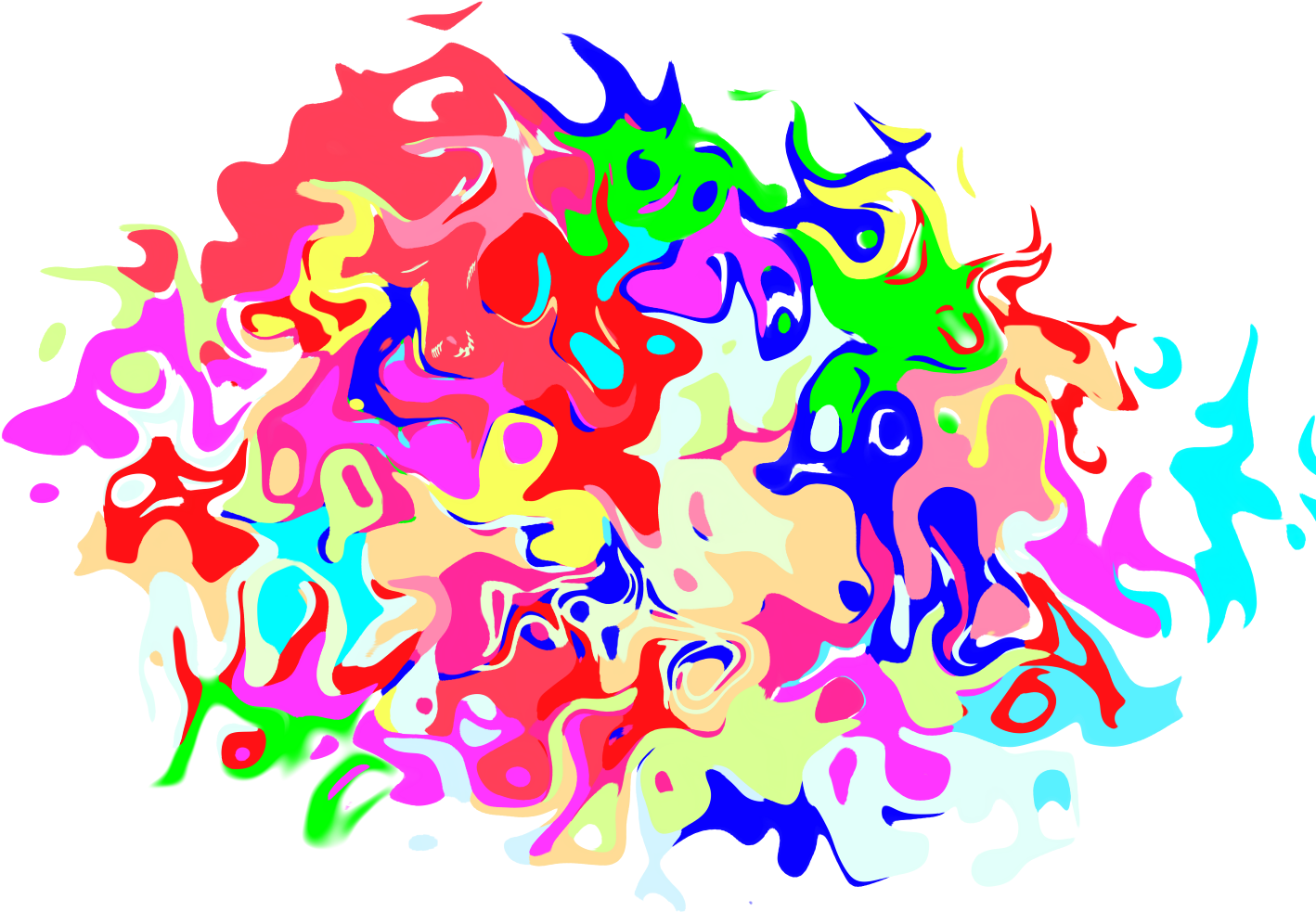 Free Icons Png - Taches De Peinture Multicolor (1500x1125)