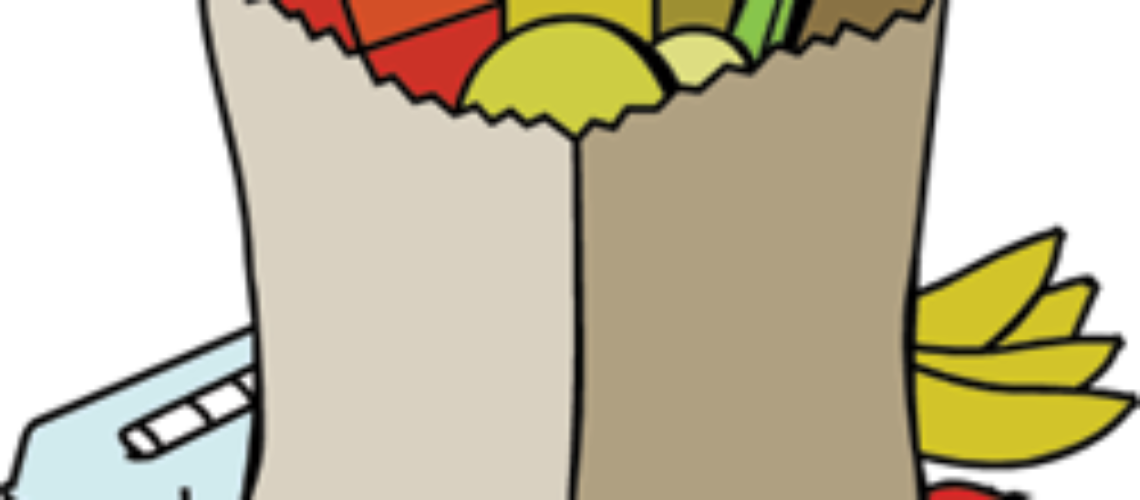 Foods Clipart Stain - Grocery Bag Of Food (1140x500)
