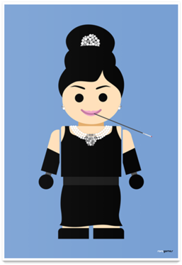Poster Toy Audrey Hepburn De Rafael Gomesna - Cartoon (450x450)