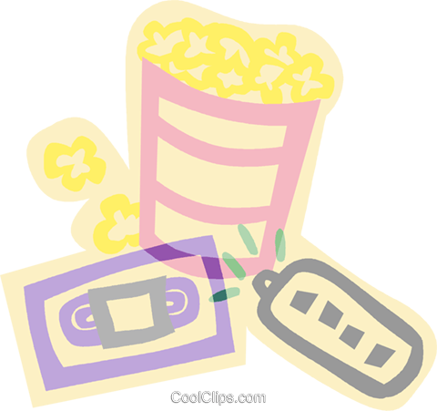 Decorative Symbol, Video Time, Popcorn Royalty Free - Illustration (480x451)