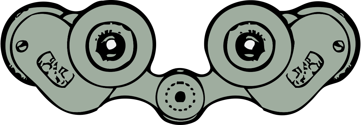 Binoculars Rear View Clipart By Johnny Automatic - Clip Art (1200x417)