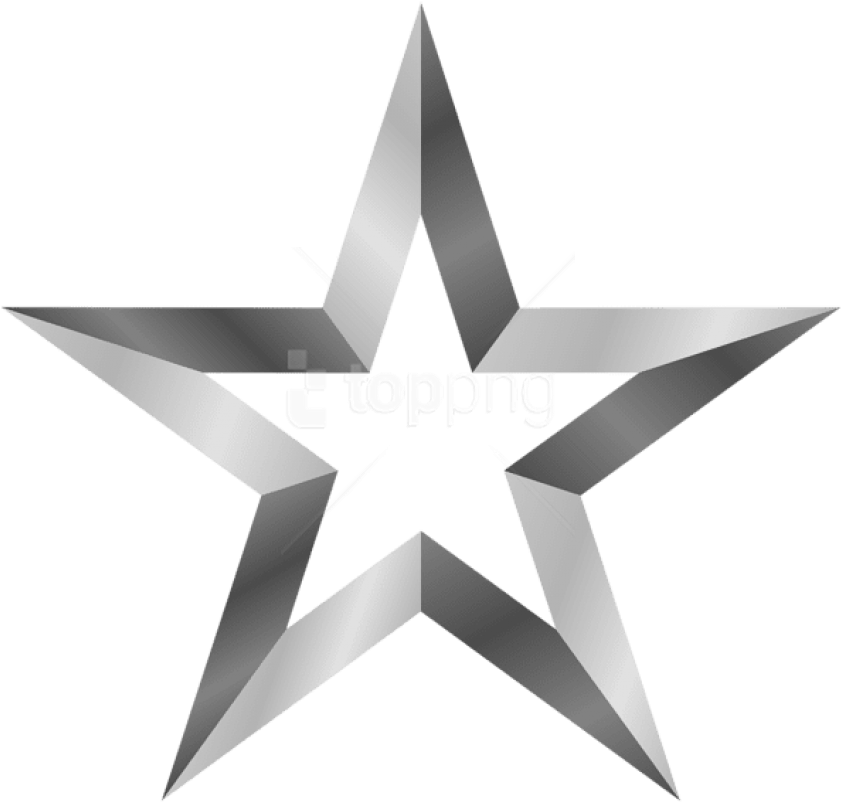 Free Png Download Silver Star Transparent Clipart Png - Transparent Background Clip Art Star (850x809)