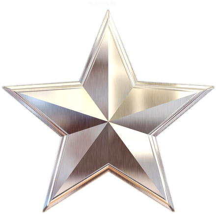 3 Type Of Shooting Star Png Image, Silver Star 3d Png - Silver Star Clip Art (440x436)