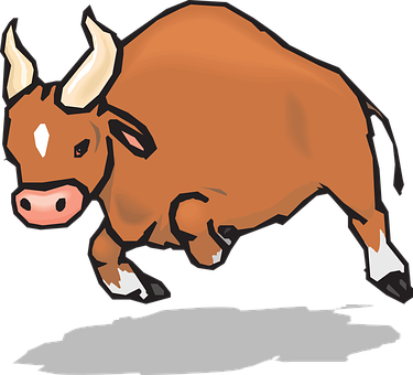 Bull, Horns, Charging, Matador, Angry - Bull Clipart (375x340)