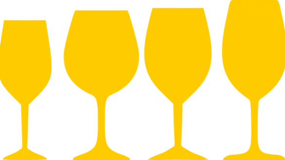 Orange Wine Glasses Contemporary Clip Art At Clker - Wine Glass Png Graphic (585x329)