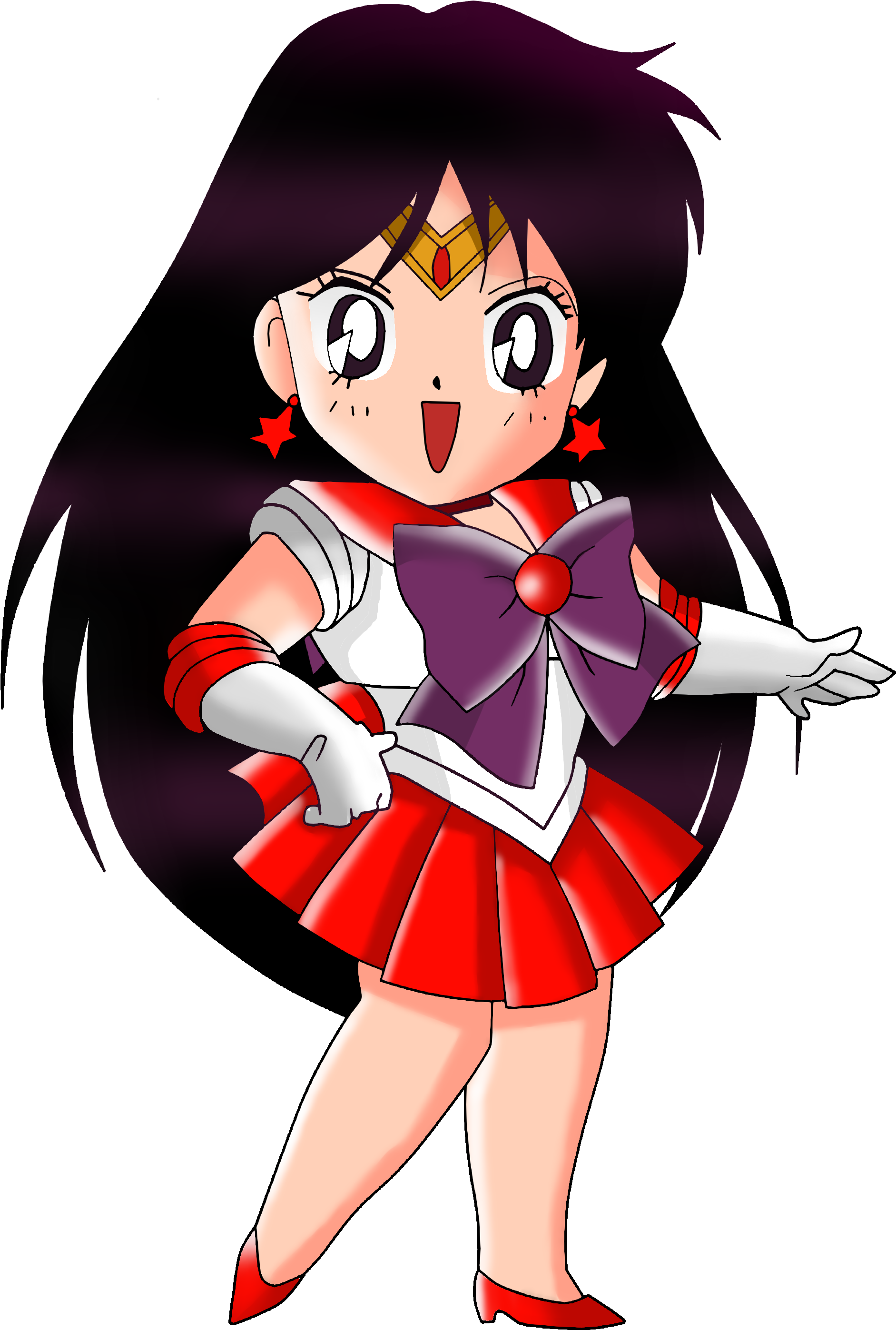 Clipart Mars Color - Sailor Mars Chibi Png (2000x2852)