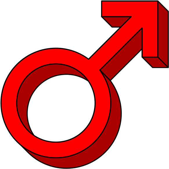 Mars Male Symbol Pseudo 3d Red - Male Symbol Red (600x600)