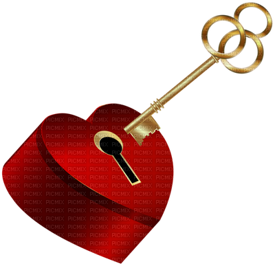 Keys Clip Art Free Golden Locks With An Heart - Coração E Chave Png (400x387)
