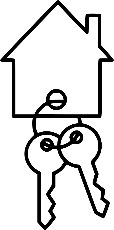 Keys Comments - Home And Heart Black And White Icon (488x980)